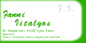 fanni vitalyos business card